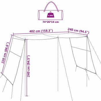 Wasserfester Tarp 302 x 240 x 240 cm