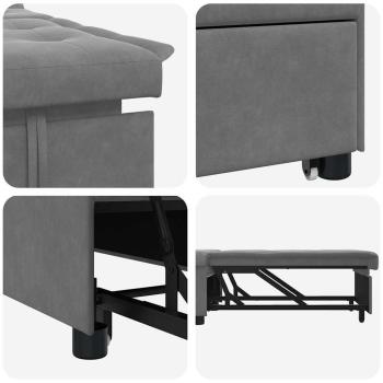 Sofa Bett mit Rad Dunkelgrau 194 x 50 x 82 cm