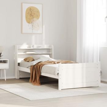 ARDEBO.de - Bettgestell mit Kopfteil ohne Matratze Weiß 90x200 cm