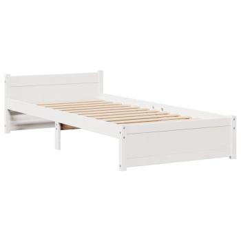 Bettgestell mit Kopfteil ohne Matratze Weiß 90x200 cm