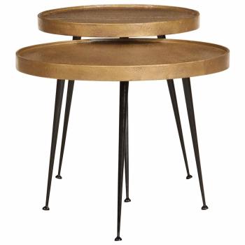 Couchtisch 2 Stk. Golden Holzwerkstoff
