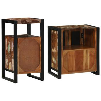 Badezimmermöbel Set mit Regal 2 pcs Braun recyceltes Massivholz