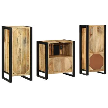 Badezimmermöbel Set mit Regal 3 pcs Braun Massives Mango-Holz