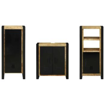 Badezimmermöbel Set mit Regal 3 pcs Braun Massives Mango-Holz
