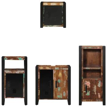 Badezimmermöbel Set 4 pcs Mehrfarbig Massives recyceltes Holz