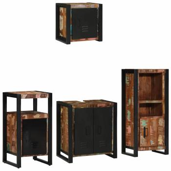 ARDEBO.de - Badezimmermöbel Set 4 pcs Mehrfarbig Massives recyceltes Holz