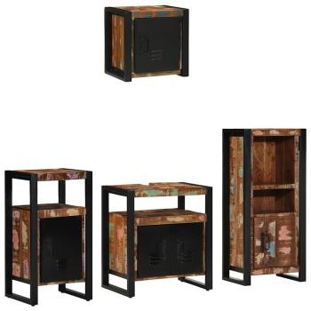 ARDEBO.de - Badezimmermöbel Set 4 pcs Mehrfarbig Massives recyceltes Holz