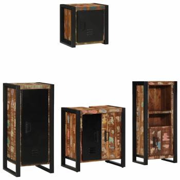ARDEBO.de - Badezimmermöbel Set 4 pcs Mehrfarbig Massives recyceltes Holz