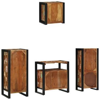 Badezimmermöbel Set 4 pcs Mehrfarbig Massives recyceltes Holz