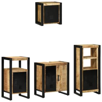 Badezimmermöbel Set mit Regal 4 pcs Braun Massives Mango-Holz