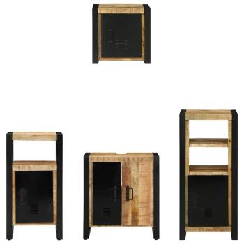 Badezimmermöbel Set mit Regal 4 pcs Braun Massives Mango-Holz