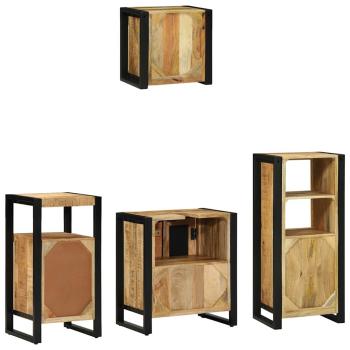 Badezimmermöbel Set mit Regal 4 pcs Braun Massives Mango-Holz