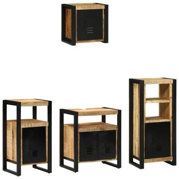 Badezimmermöbel Set mit Regal 4 pcs Braun Massives Mango-Holz