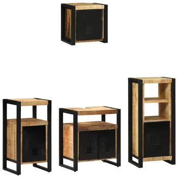 Badezimmermöbel Set mit Regal 4 pcs Braun Massives Mango-Holz