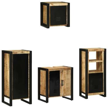 Badezimmermöbel Set mit Regal 4 pcs Braun Massives Mango-Holz