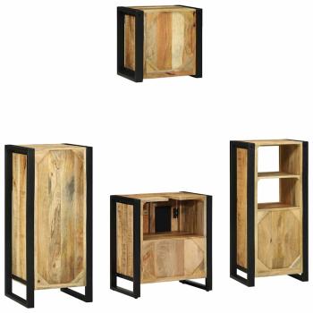 Badezimmermöbel Set mit Regal 4 pcs Braun Massives Mango-Holz