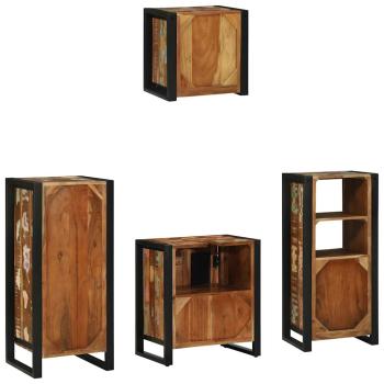 Badezimmermöbel Set 4 pcs Mehrfarbig Massives recyceltes Holz