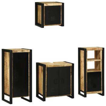 Badezimmermöbel Set mit Regal 4 pcs Braun Massives Mango-Holz