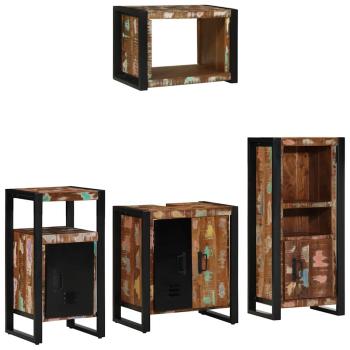 ARDEBO.de - Badezimmermöbel Set 4 pcs Mehrfarbig Massives recyceltes Holz