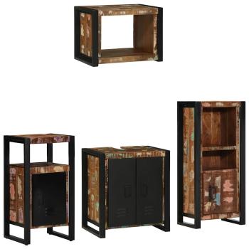 ARDEBO.de - Badezimmermöbel Set 4 pcs Mehrfarbig Massives recyceltes Holz