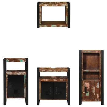 Badezimmermöbel Set 4 pcs Mehrfarbig Massives recyceltes Holz