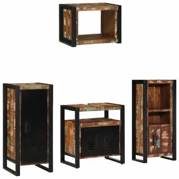 ARDEBO.de - Badezimmermöbel Set 4 pcs Mehrfarbig Massives recyceltes Holz
