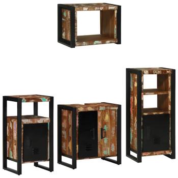 ARDEBO.de - Badezimmermöbel Set 4 pcs Mehrfarbig Massives recyceltes Holz