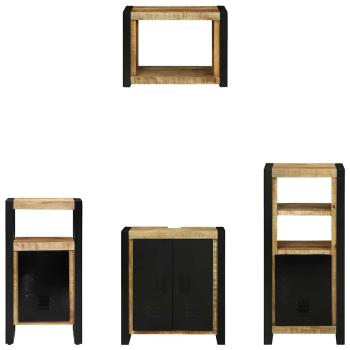 Badezimmermöbel Set mit Regal 4 pcs Braun Massives Mango-Holz