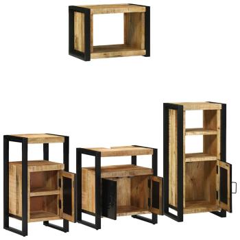 Badezimmermöbel Set mit Regal 4 pcs Braun Massives Mango-Holz
