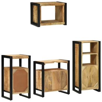 Badezimmermöbel Set mit Regal 4 pcs Braun Massives Mango-Holz