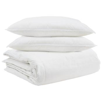 ARDEBO.de - Bettdecke mit Kissen 3 pcs Weiß 240 x 200 cm Daunen