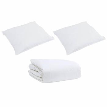 Bettdecke Sonstiges mit Kissen 3 pcs Weiß 240 x 220 cm Daunen