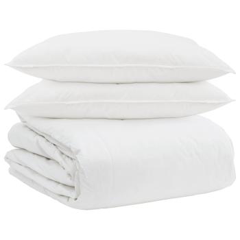 Bettdecke Sonstiges mit Kissen 3 pcs Weiß 240 x 260 cm Daunen