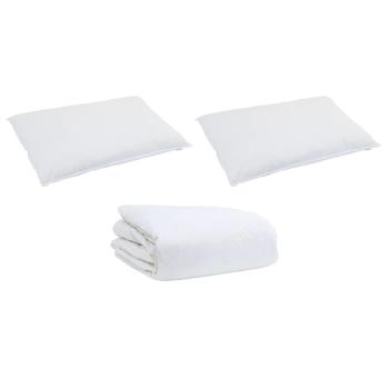 Bettdecke Sonstiges mit Kissen 3 pcs Weiß 240 x 260 cm Daunen