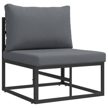 Garten-Sofa-Set 4 pcs Schwarz 70 x 70 x 32 cm Aluminium