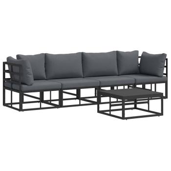 Garten-Sofa-Set 5 pcs Schwarz 70 x 70 x 32 cm Aluminium