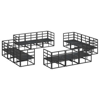 Garten-Sofa-Set 12 pcs Schwarz 213 x 71.5 x 71 cm Aluminium