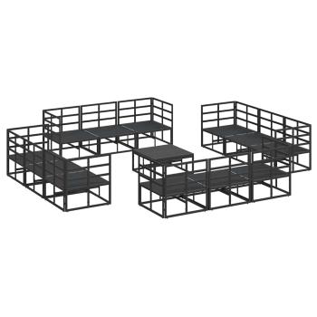 Garten-Sofa-Set 13 pcs Schwarz 70 x 70 x 32 cm Aluminium