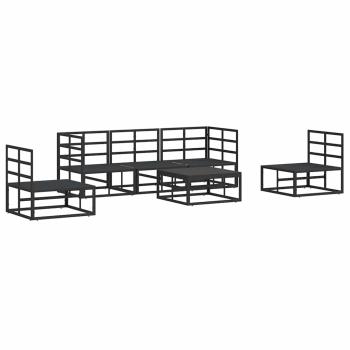 Garten-Sofa-Set 6 pcs Schwarz 70 x 70 x 32 cm Aluminium