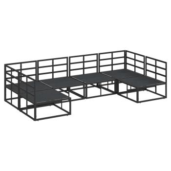Garten-Sofa-Set 6 pcs Schwarz 283 x 141,5 x 71 cm Aluminium