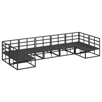 Garten-Sofa-Set 7 pcs Schwarz 353 x 141,5 x 71 cm Aluminium