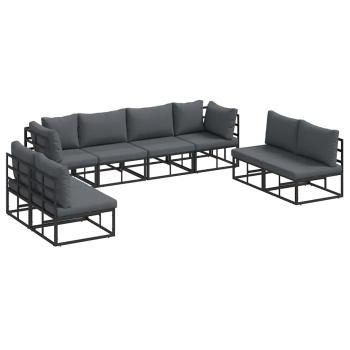Garten-Sofa-Set 8 pcs Schwarz 283 x 71.5 x 71 cm Aluminium