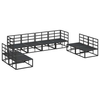 Garten-Sofa-Set 8 pcs Schwarz 283 x 71.5 x 71 cm Aluminium