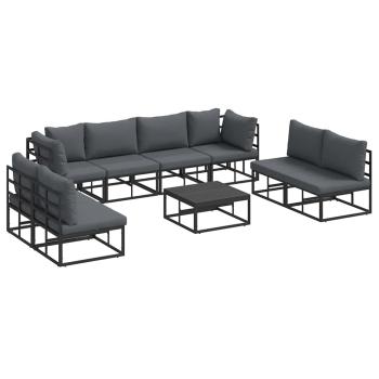 Garten-Sofa-Set 9 pcs Schwarz 70 x 70 x 32 cm Aluminium