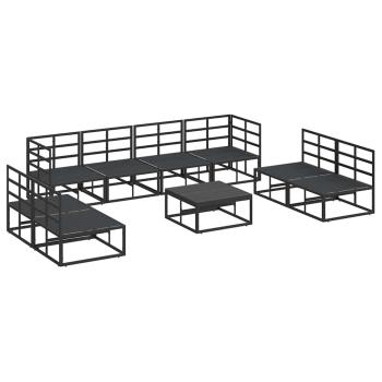 Garten-Sofa-Set 9 pcs Schwarz 70 x 70 x 32 cm Aluminium