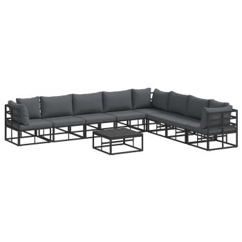 Garten-Sofa-Set 9 pcs Schwarz 70 x 70 x 32 cm Aluminium