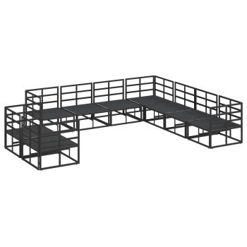 Garten-Sofa-Set 9 pcs Schwarz 283 x 283 x 71 cm Aluminium
