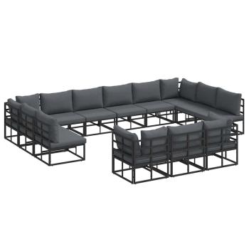 Garten-Sofa-Set 13 pcs Schwarz 423 x 211,5 x 71 cm Aluminium