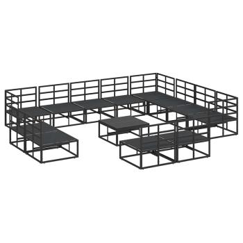 ARDEBO.de - Garten-Sofa-Set 13 pcs Schwarz 70 x 70 x 32 cm Aluminium