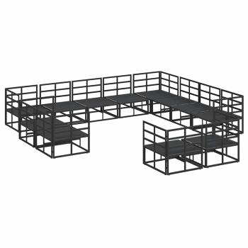 Garten-Sofa-Set 12 pcs Schwarz 353 x 283 x 71 cm Aluminium